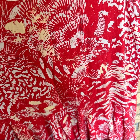 Free People Red Flowy Tank Mini Dress Boho Patterned Size Small - Picture 5 of 7